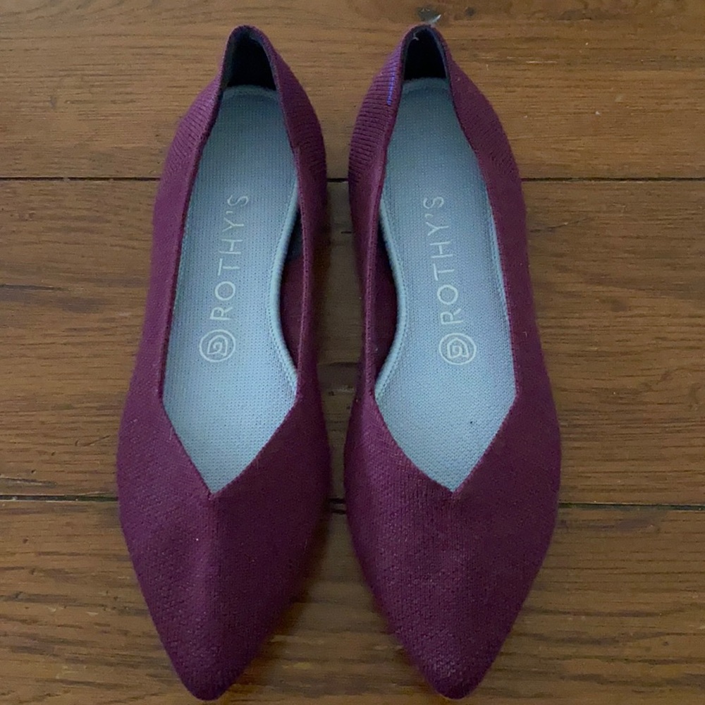 VGUC Rothy’s aubergine merino point size 7.5